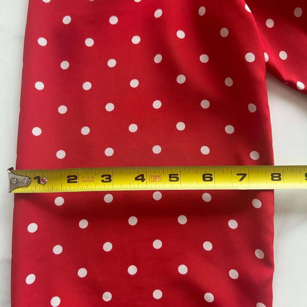 Diane Von Furstenberg Red and White Polka Dot Long Sleeve Dress